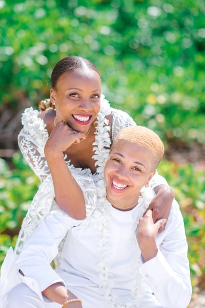 Same sex newlyweds in Hawaii