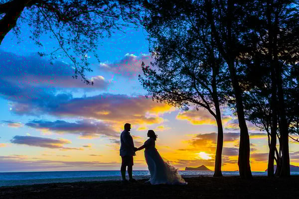 Sherwood Beach Hawaii Sunrise Wedding