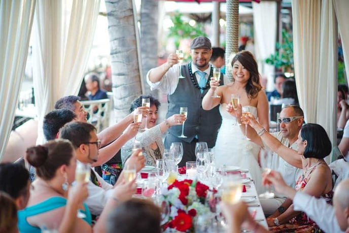 Hawaii Wedding reception at Azure in the Royal Hawaiian