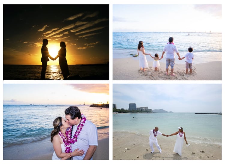 Newlyweds-after-Waiakiki-Beach-Wedding