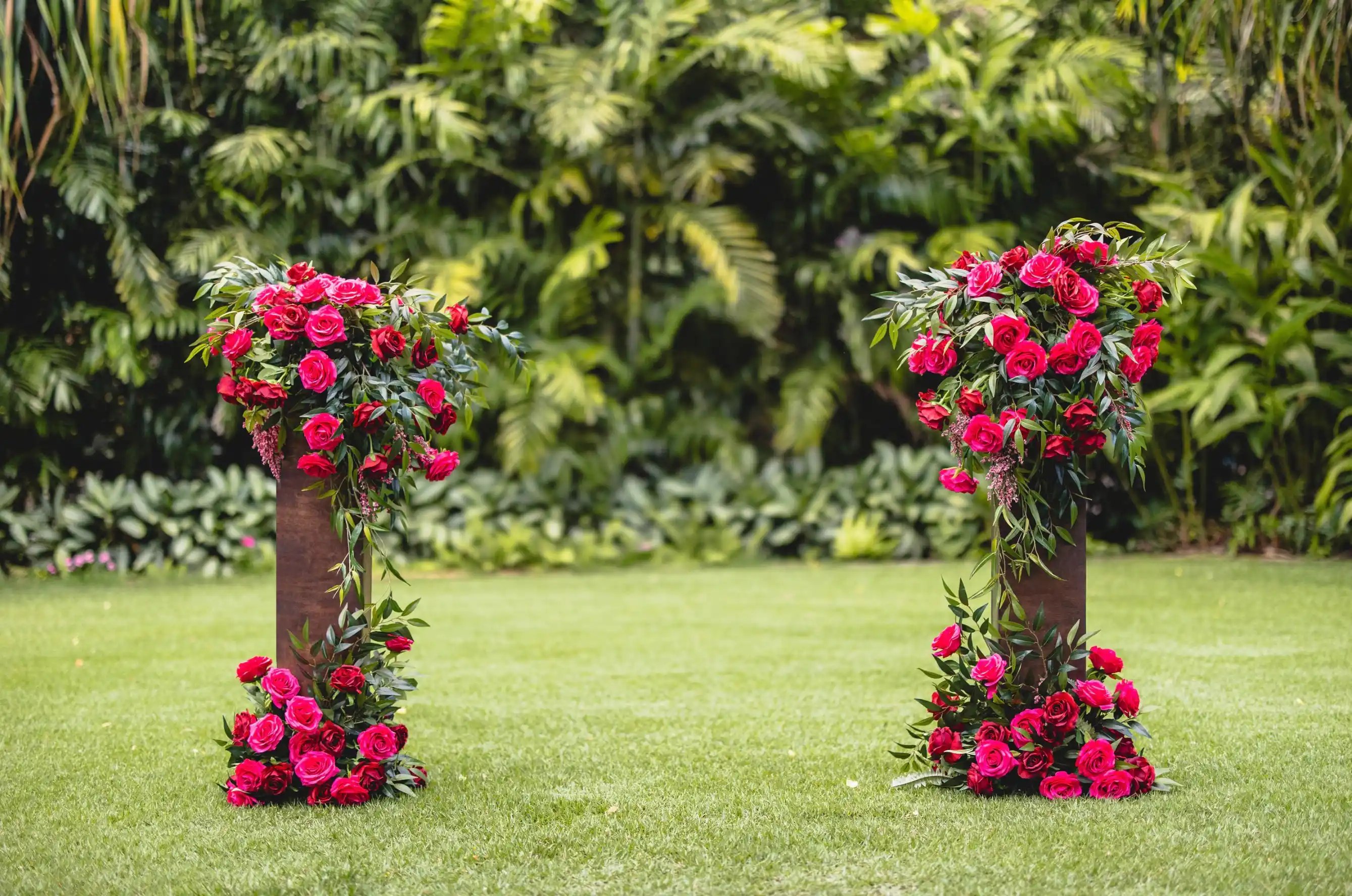 Pink Paradise Hawaiian Wedding Runway