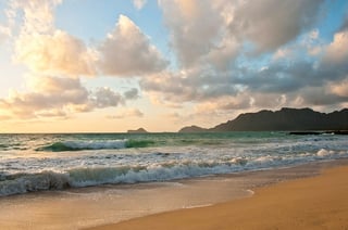 Sunrise at a popular Hawaiian beach wedding location