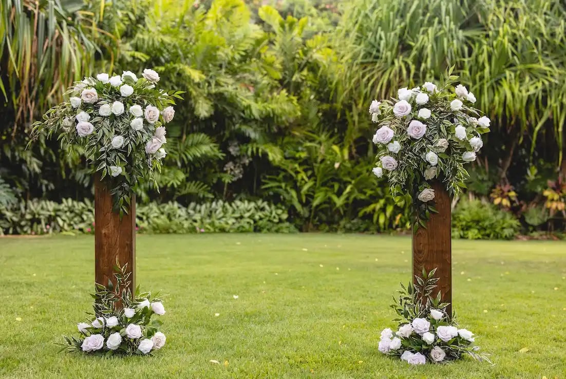 White Paradise Runway Wedding Setup