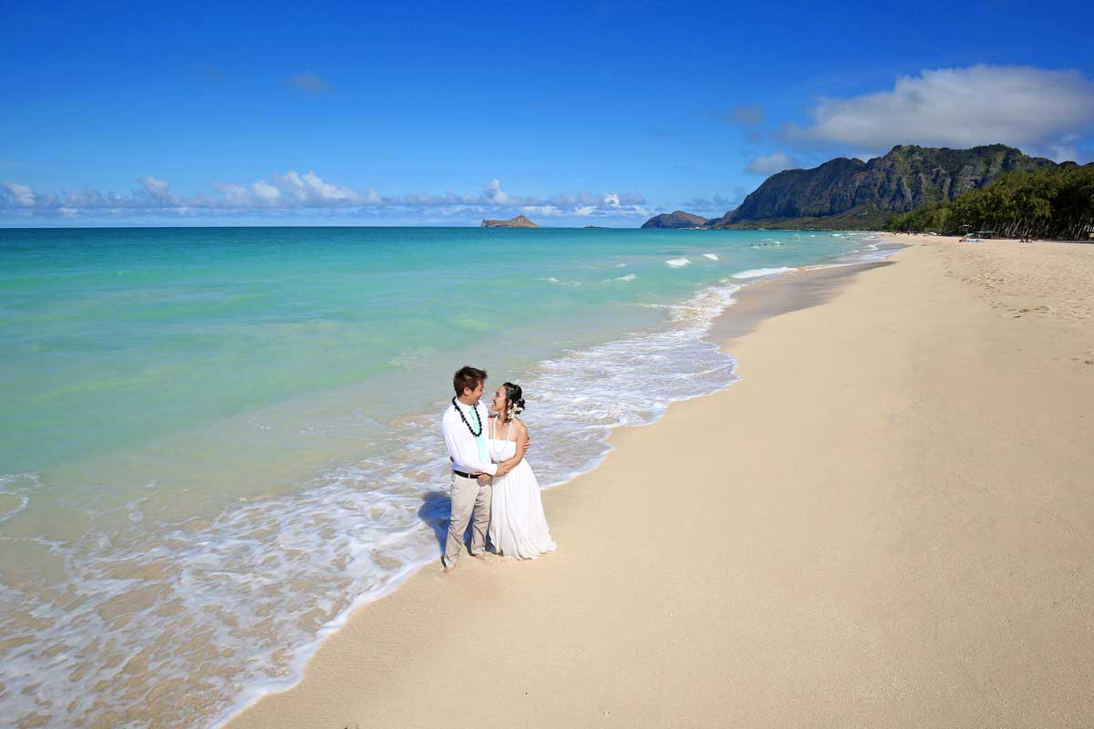 Hawaii Beach Wedding in August at Sherwood Forest Beach