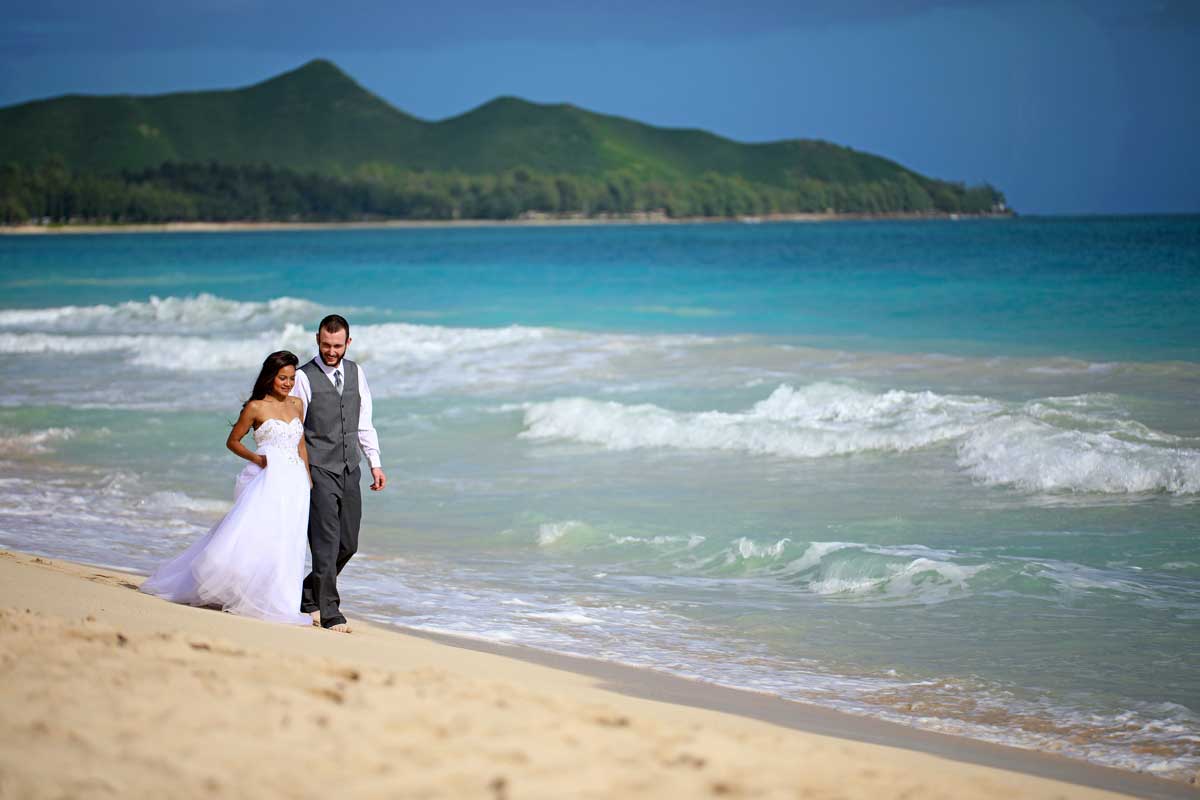 Hawaii Beach Wedding in January at Sherwood Forest