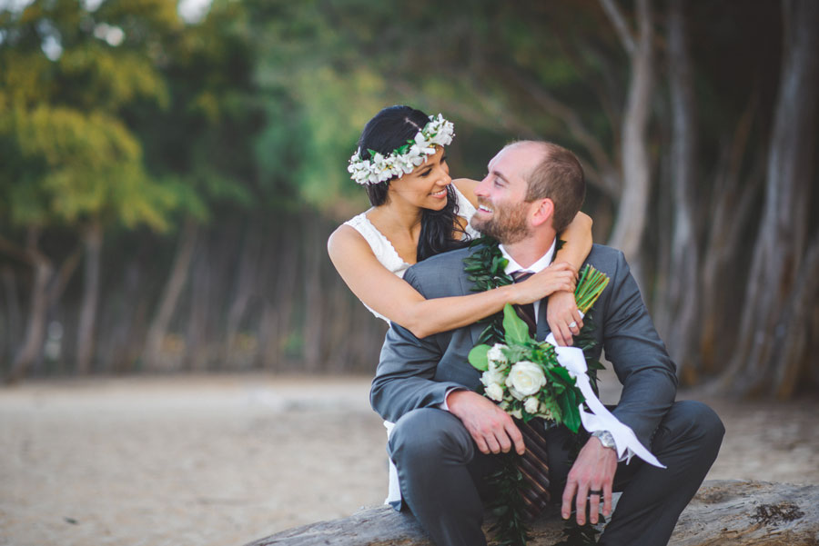 Forest wedding at Waimanalo Beach